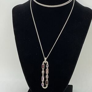 Brighton Moderna Silver and Purple Pendant Necklace